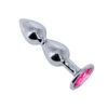 PL156-Pink_1 Plug Anal Escalonado em Aço com pedra Vip Mix