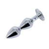 PL156-Pink_2 Plug Anal Escalonado em Aço com pedra Vip Mix