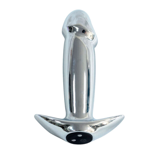 Plug Anal em Aço em Formato de Pênis com 10 Modos de Vibração Vip Mix