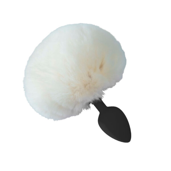 PL171P-Branco_1 Plug Anal Cônico com Rabo Coelho Tamanho P Vip Mix