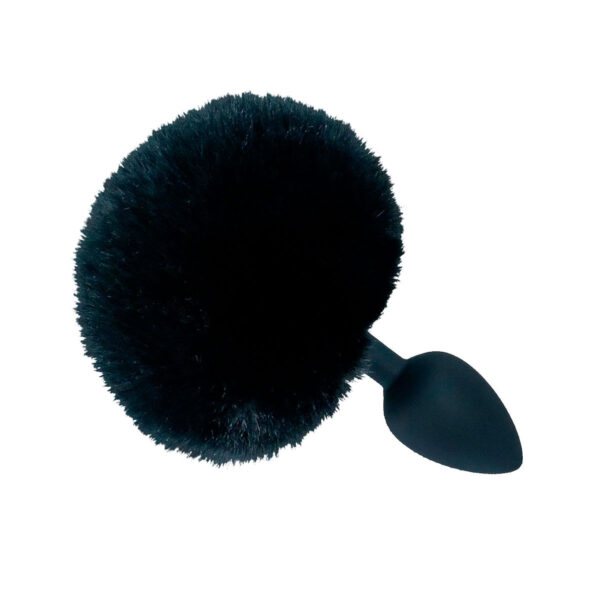 PL171P-Preto_1 Plug Anal Cônico com Rabo Coelho Tamanho P Vip Mix