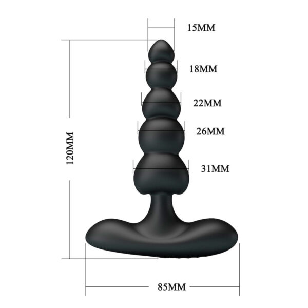 Plug Anal em Silicone Escalonado com 12 Modos de Vibração Vip Mix