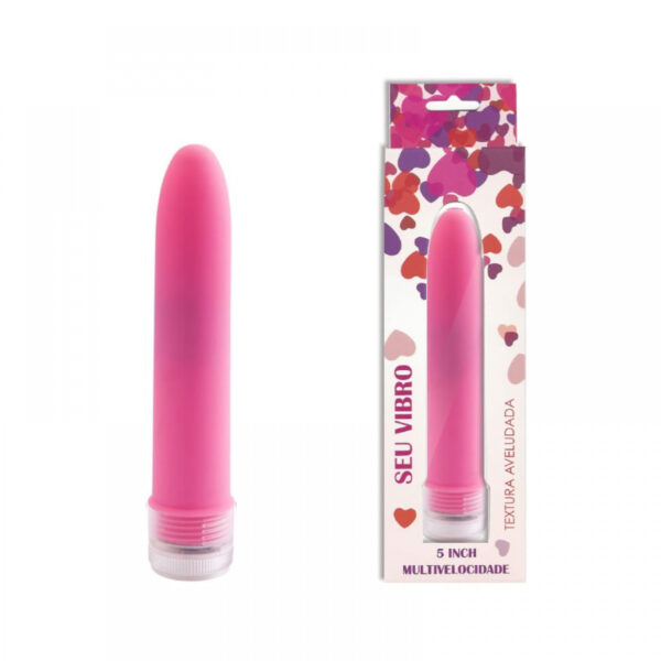 PS006-ROSA_1 Vibrador Personal Multi-Velocidade com textura aveludada 13,5cm Vip Mix