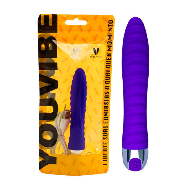 PS020D-Roxo_4 Youvibe Vibrador Personal Texturizado Recarregável com 10 Modos de Vibração Vip Mix