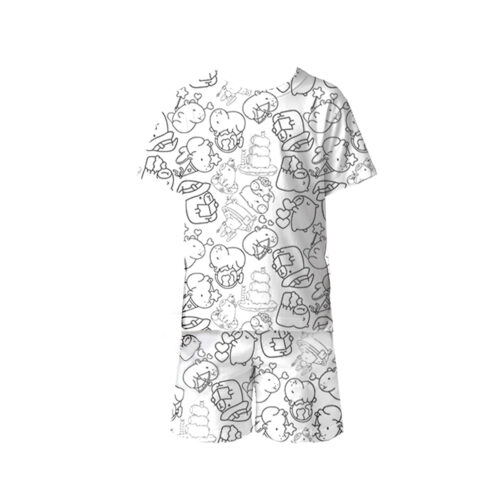 PS83570-8_1 Pijama Infantil Unissex com Estampa para Colorir + 6 Canetinhas Pimenta Sexy