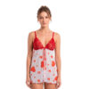 Camisola Sensual Larissa em Renda e Tule com Corações Pimenta Sexy