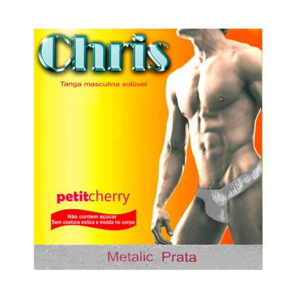 PT010-Prata-Vanilla_1 Chris Tanga Solúvel Masculina Metalic sem Costura de Gelatina Petit Cherry