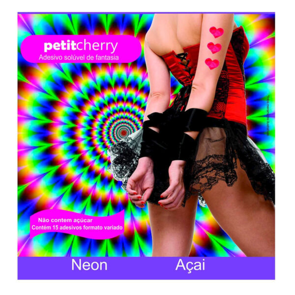 PT013-Acai_1 Adesivo SolĂșvel de Fantasia Neon sem Costura de Gelatina Petit Cherry