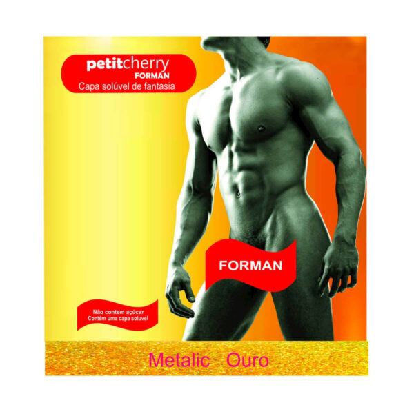 PT014-Ouro-Morango-Champanhe_1 Capa SolĂșvel Masculina de Fantasia Metalic sem Costura de Gelatina Petit Cherry