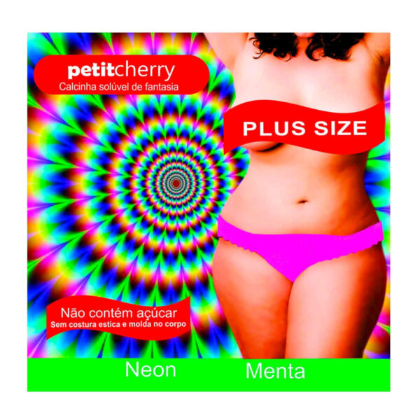 Calcinha Solúvel de Fantasia Neon Plus Size sem Costura de Gelatina Petit Cherry