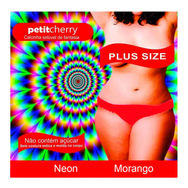 Calcinha Solúvel de Fantasia Neon Plus Size sem Costura de Gelatina Petit Cherry