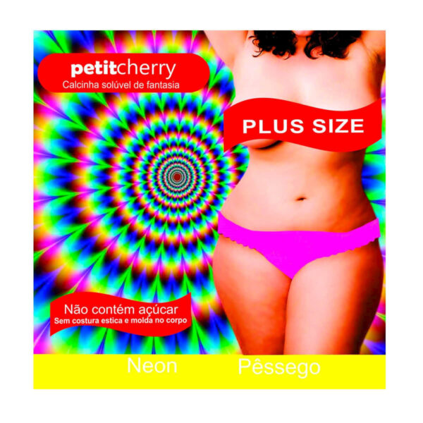 Calcinha Solúvel de Fantasia Neon Plus Size sem Costura de Gelatina Petit Cherry