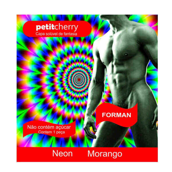 PT021-Morango_1 Capa SolĂșvel Masculina de Fantasia Neon sem Costura de Gelatina Petit Cherry