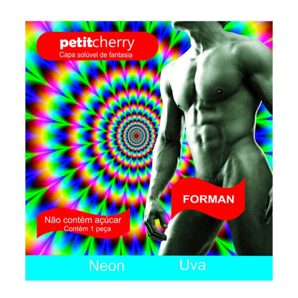 PT021-Uva_1 Capa SolĂșvel Masculina de Fantasia Neon sem Costura de Gelatina Petit Cherry