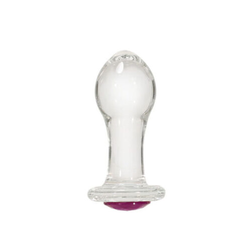 PV-028_1 Plug Anal de Vidro com Pedra Colorida 3R Import
