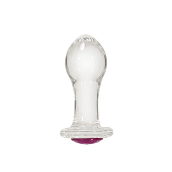 PV-028_1 Plug Anal de Vidro com Pedra Colorida 3R Import