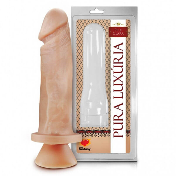 Prótese Pura Luxúria com Ventosa 17,5 x 4,4cm Sexy Fantasy