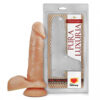 Prótese Pura Luxúria Realístico com Escroto e Ventosa 16x3,5 cm Sexy Fantasy