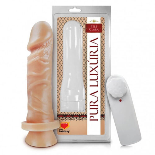 PV017_1 Prótese Pura Luxúria Realístico com Vibro e Ventosa 15,3 x 4cm Sexy Fantasy