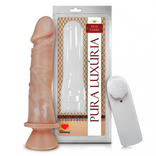 PV022_1 Prótese Pura Luxúria Realístico com Vibro e Ventosa 18 x 4,4cm Sexy Fantasy