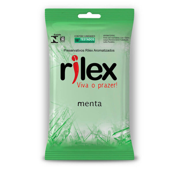 Preservativo Lubrificado com Aroma de Menta 3 Unidades Rilex