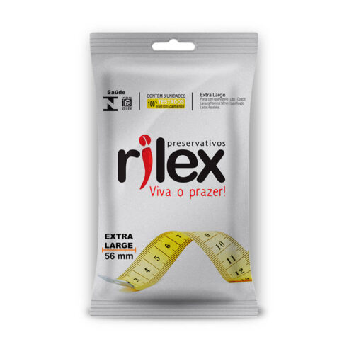 R221_1 Preservativo Lubrificado Extra Large 3 Unidades Rilex