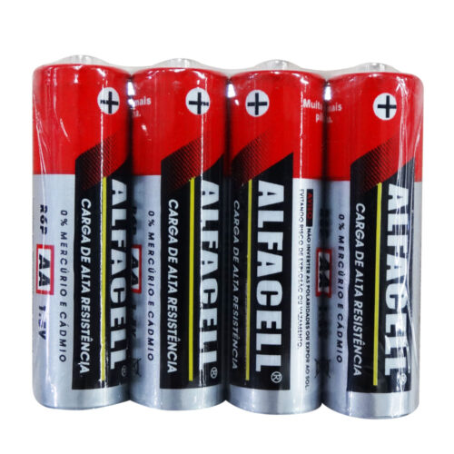 R6P4SC_1 Pilha Comum PQ AA 1.5V com 4 Unidades Alfacell