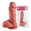 R7BSVBG-Bege-Rosado_2 Prótese Maciça com Escroto Glande Texturas Realistas 18,5 x 4,8 cm Prazer e Cia