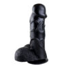 R7BSVBL-Preto_1 Prótese Maciça com Escroto Glande Texturas Realistas 18,5 x 4,8 cm Prazer e Cia