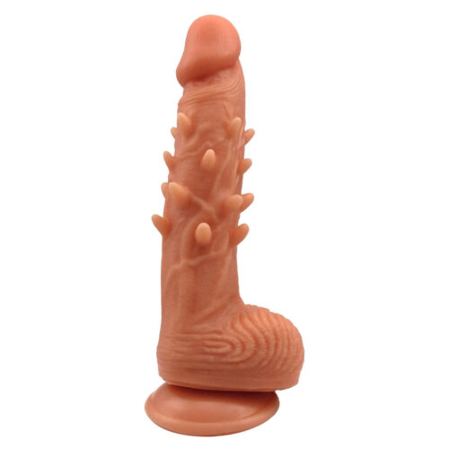 Prótese Realística com Cerdas Estimulantes com Ventosa Bege 19,5x4,2 cm Prazer e Cia
