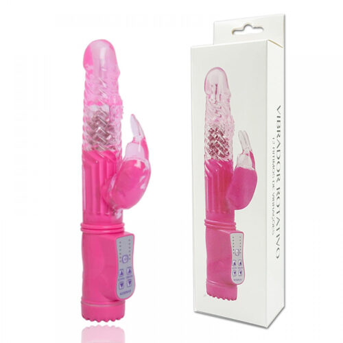 RT002C-Rosa_1 Vibrador Rotativo com Texturas em Espiral 12 Funções Miss Collection