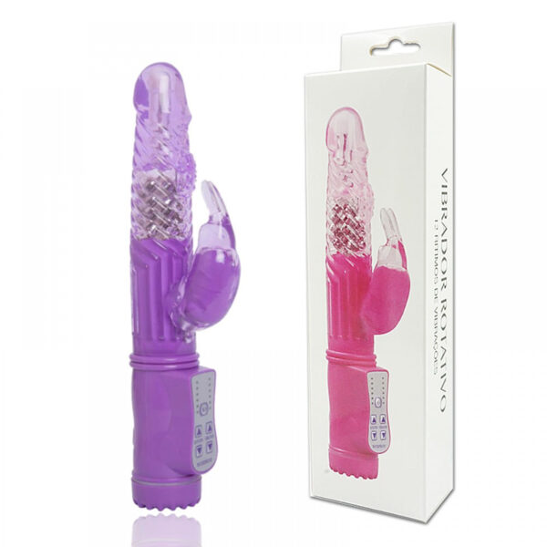 RT002C-Roxo_1 Vibrador Rotativo com Texturas em Espiral 12 Funções Miss Collection
