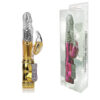 RT002G-Dourado_1 Vibrador Rotativo 36 Funções com Estimulador Clitoriano 22,5x3x5 Miss Collection