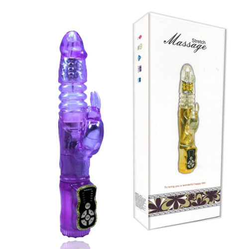 RT014-Roxo_1 Vibrador Rotativo com 20 Funções em Formato de Coelho