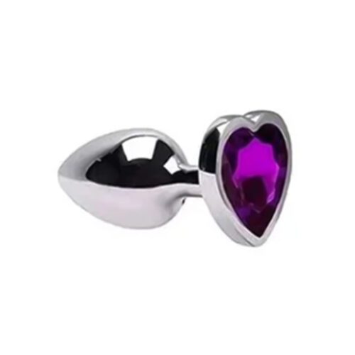 RY-013-ZB-Roxo-Profundo_1 Plug Anal de Coração com Pedra Colorida Pequno Our Moment