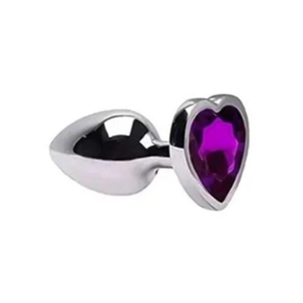 RY-013-ZB-Roxo-Profundo_1 Plug Anal de Coração com Pedra Colorida Pequno Our Moment