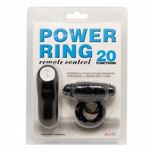 S1087-Preto_1 Power Ring Anel Peniano para Casal com 20 Modos de Vibração Sexy Import