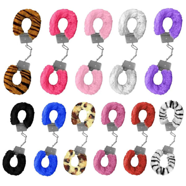 S5268_2-4 Algema de Metal PelĂșcia Revestida Fur Love Cuffs Sexy Import