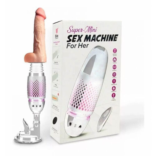 S6055-Branco_1 Sex Machine Black Whirlwind Masturbador Feminino com Prótese e Ventosa Miss Collection