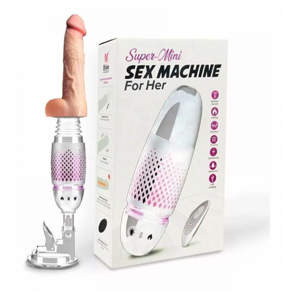 S6055-Branco_1 Sex Machine Black Whirlwind Masturbador Feminino com Prótese e Ventosa Miss Collection