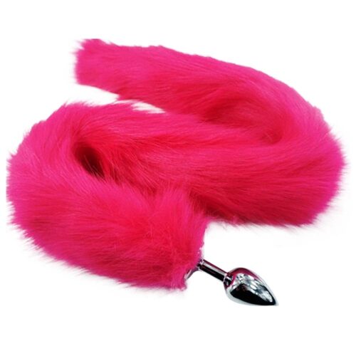 S6189_1 Plug Anal de Aço com Rabo de Raposa Pink Miss Collection