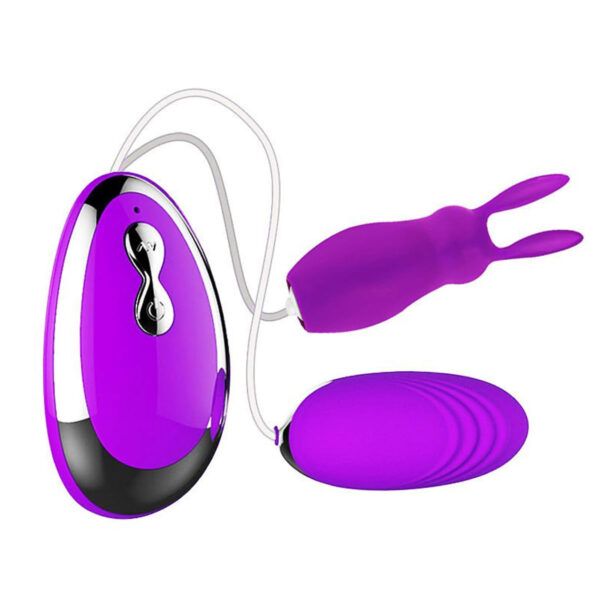 S6581-Roxo_1 Green Baby Bullet Massageador de Clitóris em Formato de Coelho com 2 Cápsulas Miss Collection