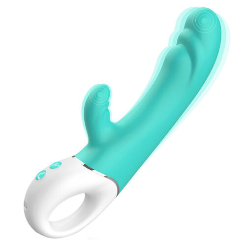 S7004-Verde-Agua_1 Spray S-Hande Vibrador com Estimulador de Clitoris com 9 Modos de Vibração Sexy Import
