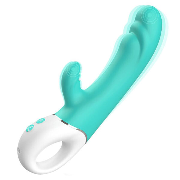 S7004-Verde-Agua_1 Spray S-Hande Vibrador com Estimulador de Clitoris com 9 Modos de Vibração Sexy Import