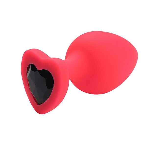S7205-P-Pink_1 Plug Anal de Coração em Silicone com Pedra Sexy Import