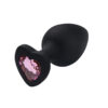 S7205-P-Preto_1 Plug Anal de Coração em Silicone com Pedra Sexy Import