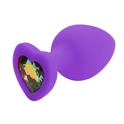S7205-P-Roxo_1 Plug Anal de Coração em Silicone com Pedra Sexy Import