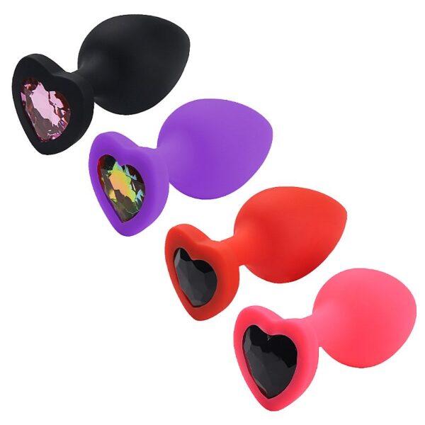 S7205-P-Roxo_2 Plug Anal de Coração em Silicone com Pedra Sexy Import