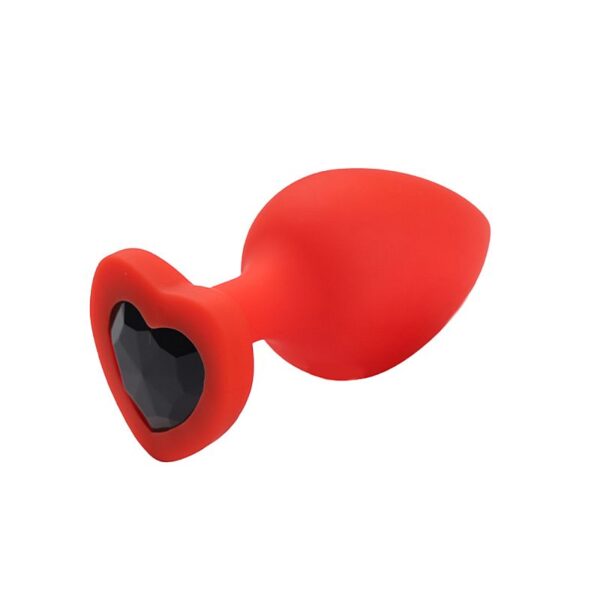 S7205-P-Vermelho_1 Plug Anal de Coração em Silicone com Pedra Sexy Import