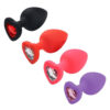 S7206-M-Pink_3 Plug Anal de Coração em Silicone com Pedra Sexy Import